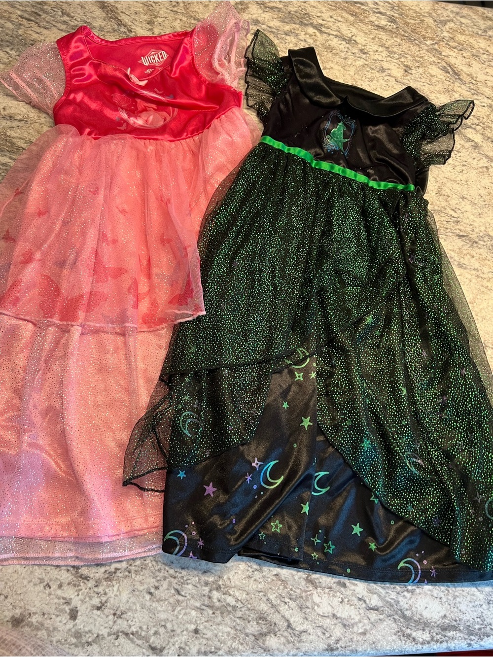 Universal Studios Wicked Girls 4T Costume Dress Bundle Pink and Green Preloved